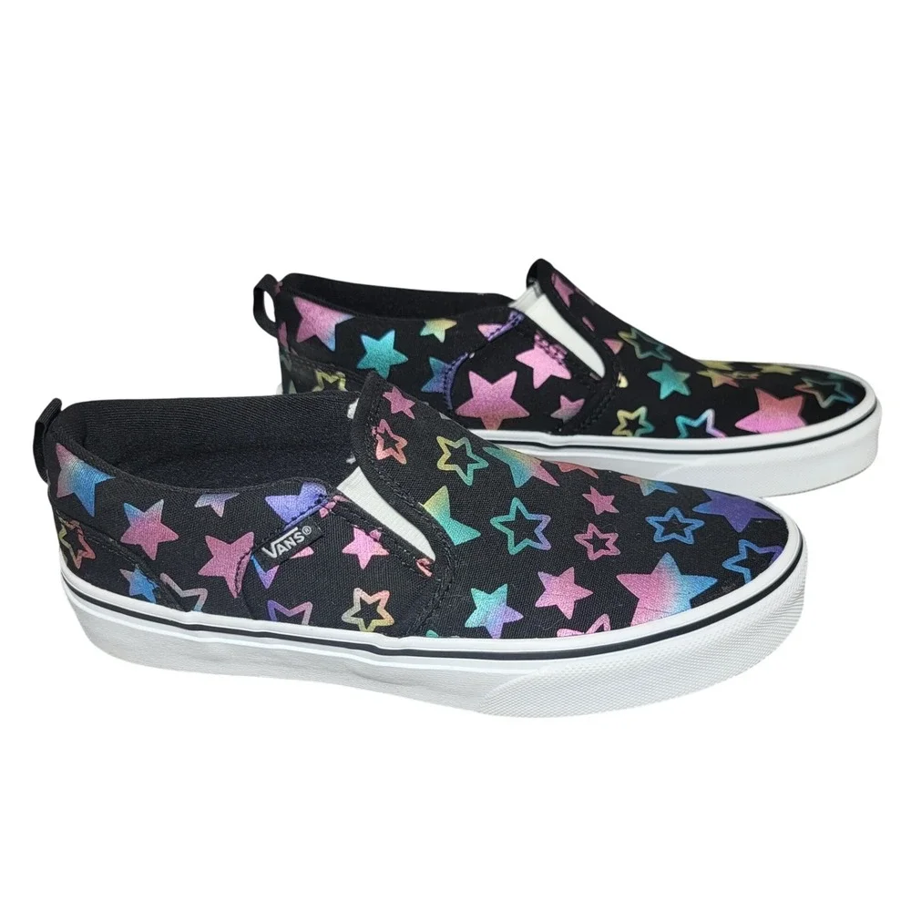 Vans Slip On‎ Platform Iridescent Star Print Skate Shoes Sneakers